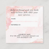 Carte De Référencement Élégant marbre de Parties scintillant en or rose p (Dos)