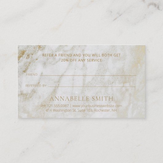 Carte De Référencement Élégant marbre moderne (Dos)