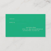 Carte De Référencement Élégant Marbre Vert Or élégant (Dos)