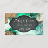 Carte De Référencement Élégant Marbre Vert Or élégant (Devant)