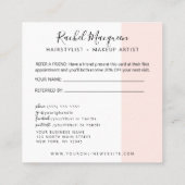 Carte De Référencement Élégant minimal blanc rose (Dos)