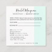 Carte De Référencement Élégant minimal Mint Vert blanc Script (Dos)