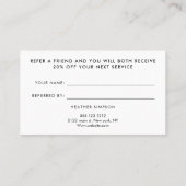 Carte De Référencement Élégant minimaliste (Dos)