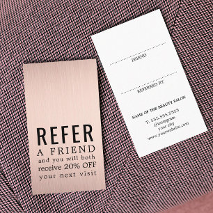 Carte De Référencement Élégant Moderne Gras Faux Or Rose Salon de Beauté