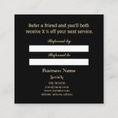 Carte De Référencement Elégant papier doré blanc peint cadre noir rayé (Dos)