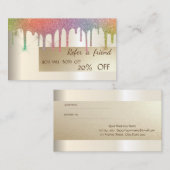 Carte De Référencement Élégant Parties scintillant arc-en-ciel (Devant / Derrière)