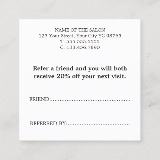 Carte De Référencement Elégant Pastel Lumière Abstrait Bold Salon (Dos)