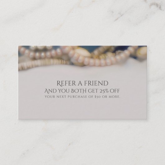 Carte De Référencement Elegant Pearls & Sea Shells Plage recommander un a (Devant)