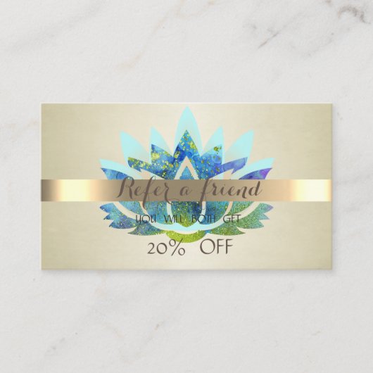 Carte De Référencement Élégant professionnel, Lotus Bleu (Devant)