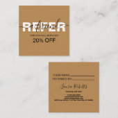 Carte De Référencement Élégant professionnel Orange Terracotta Boho Référ (Devant / Derrière)