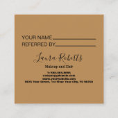 Carte De Référencement Élégant professionnel Orange Terracotta Boho Référ (Dos)