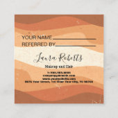 Carte De Référencement Élégant professionnel Orange Terracotta Boho Référ (Dos)