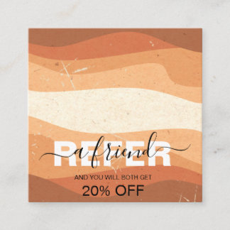 Carte De Référencement Élégant professionnel Orange Terracotta Boho Référ