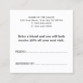 Carte De Référencement Élégant Rose blanche élégante Coeur d'or Beauté (Dos)