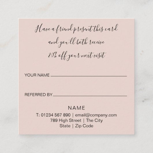 Carte De Référencement Élégant Rose de script moderne Gold Parties scinti (Dos)