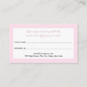 Carte De Référencement Élégant rose délicate Fleur (Dos)