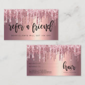 Carte De Référencement Elégant rose en cuivre  en or parties scintillant  (Devant / Derrière)