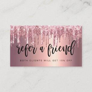 Carte De Référencement Élégant rose en cuivre parties scintillant en or