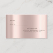 Carte De Référencement Élégant Rose Gold Mint Green (Dos)