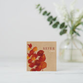 Carte De Référencement Élégant Rustique Feuille Eucalyptus (Debout devant)