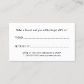 Carte De Référencement Elégant salon de beauté Red White Black Golden Hea (Dos)