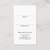 Carte De Référencement Elégant salon Pastel Bold Texture (Dos)