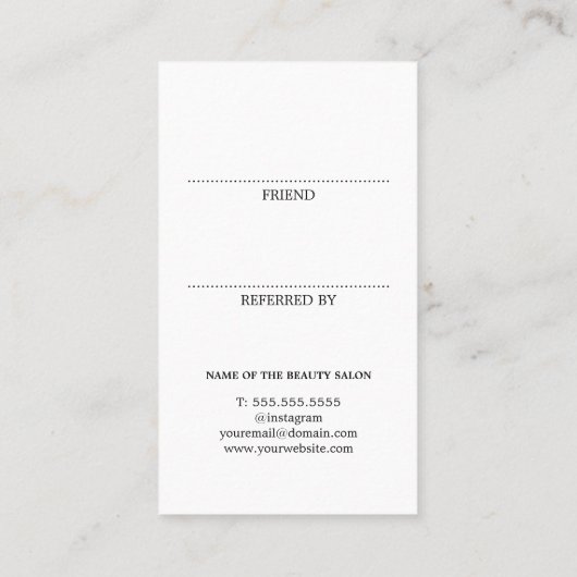 Carte De Référencement Elégant salon Pastel Bold Texture (Dos)