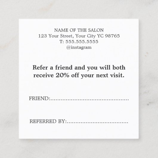 Carte De Référencement Elégant Salon Vert Beige Blanc Vert (Dos)