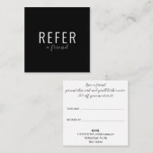 Carte De Référencement Élégant Script Entreprise Noir et Blanc (Devant / Derrière)