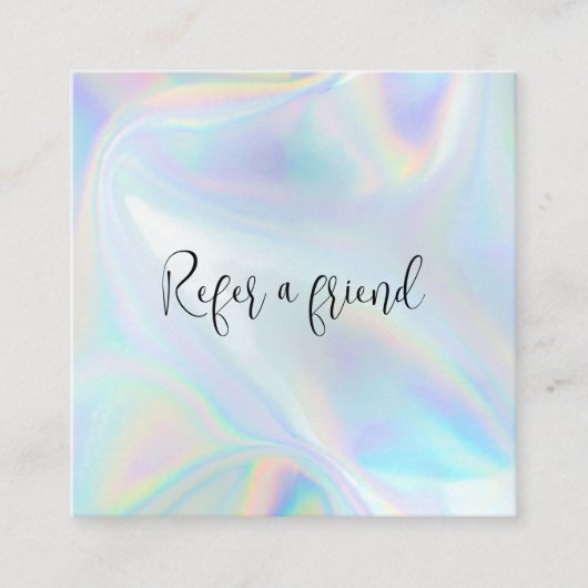 Carte De Référencement Élégant script Holographique d'affaires (Devant)