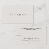 Carte De Référencement Élégant Script Minimaliste Beige Moderne Simple (Devant / Derrière)
