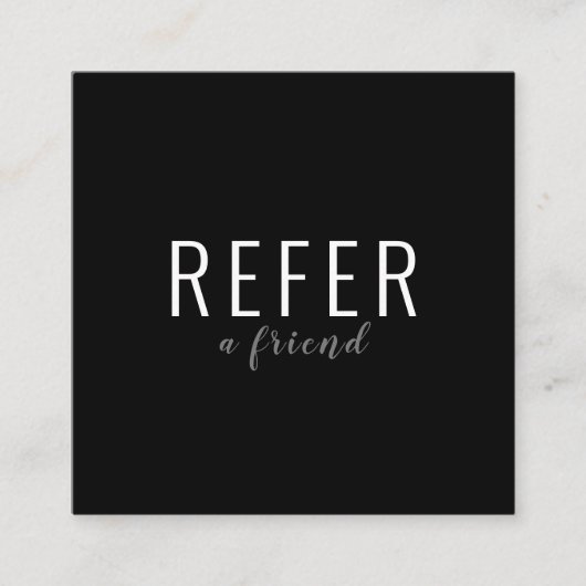 Carte De Référencement Élégant script noir et blanc affaires (Devant)