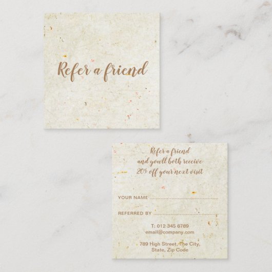 Carte De Référencement Élégant script rustique antique (Devant / Derrière)