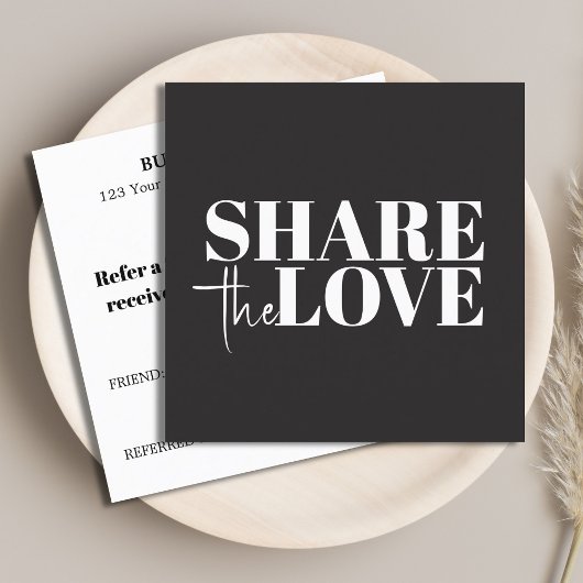 Carte De Référencement Elegant Stylish Black White Bold Salon