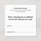 Carte De Référencement Elegant Stylish Pastel Black Bold Salon (Dos)