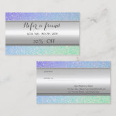 Carte De Référencement Elégant Stylish Striped, Parties scintillant de la (Devant / Derrière)