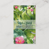 Carte De Référencement Elégant Tropics Green Feuilles Floral recommander  (Devant)