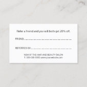 Carte De Référencement Elegant White Faux Gold Heart Beauty Salon (Dos)