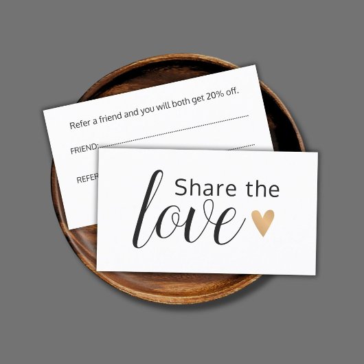 Carte De Référencement Elegant White Faux Gold Heart Beauty Salon