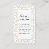 Carte De Référencement Elegant White Gray Leopard Cheetah Animal Print (Dos)