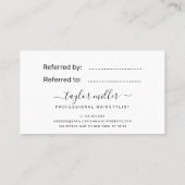 Carte De Référencement Elégante coiffeuse élégante rose de ciseaux d'or (Dos)