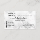 Carte De Référencement Elégante coiffeuse rose en cuivre (Dos)