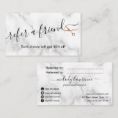 Carte De Référencement Elégante coiffeuse rose en cuivre (Devant / Derrière)