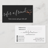 Carte De Référencement Elégante coiffeuse rose en cuivre (Devant / Derrière)