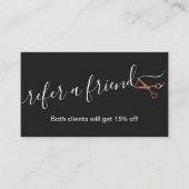 Carte De Référencement Elégante coiffeuse rose en cuivre (Devant)