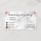 Carte De Référencement Elégante coiffeuse rose en cuivre (Dos)