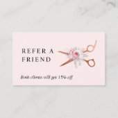 Carte De Référencement Elégante coiffeuse rose en cuivre (Devant)