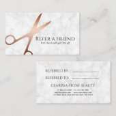 Carte De Référencement Elégante coupe-cheveux rose d'or (Devant / Derrière)