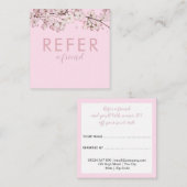 Carte De Référencement Élégante florale rose (Devant / Derrière)