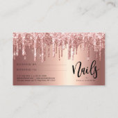 Carte De Référencement Élégante parties scintillant en or rose en cuivre  (Dos)